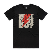 Load image into Gallery viewer, WHAT WOULD BOWIE DO? Men's Black Tee - PREORDER