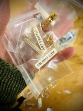 Load image into Gallery viewer, White and Gold ART FRIEND Patron Pins by Amanda Billing
