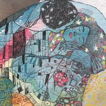 Load image into Gallery viewer, Day 12a/100 "The Kiss" ART PRINT from #watercolourconversation