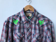 Load image into Gallery viewer, FM WESTERN - Vintage Youngbloods Westernwear Shirt w Neon Green embroidery