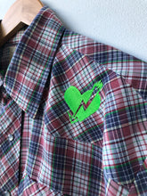 Load image into Gallery viewer, FM WESTERN - Vintage Youngbloods Westernwear Shirt w Neon Green embroidery