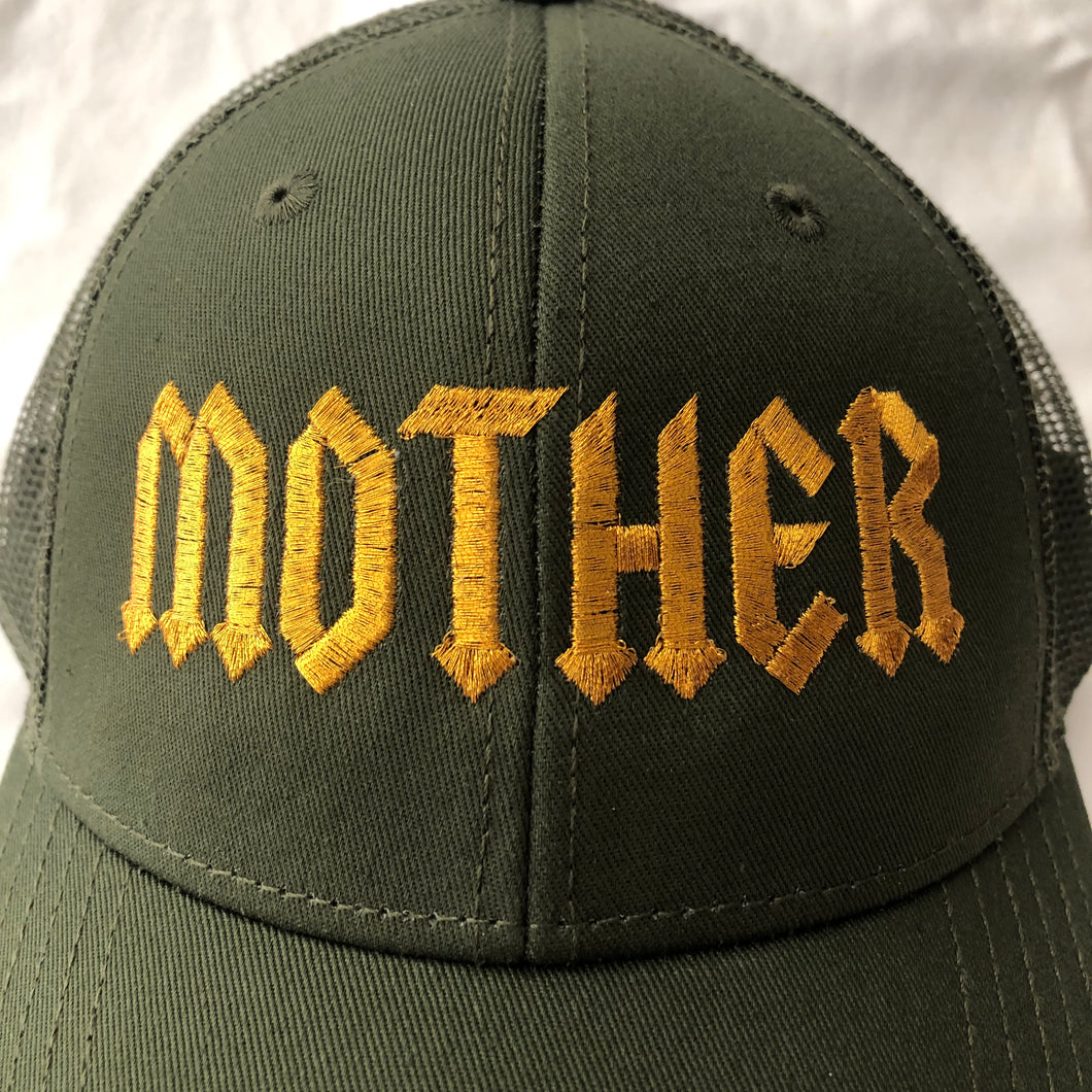 MOTHER TRUCKER - gold on khaki