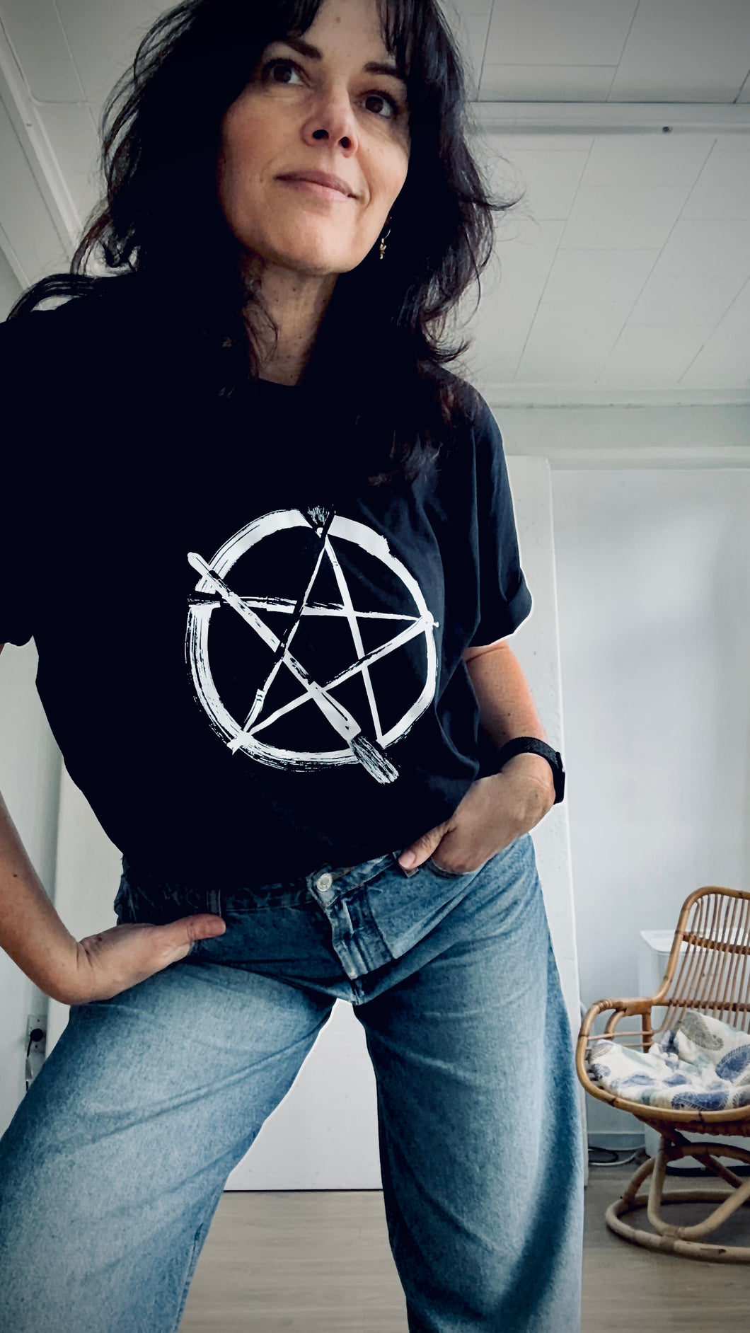Paintagram - Men’s black tee w white print