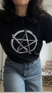 Paintagram - Women’s black tee w white print
