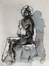 Load image into Gallery viewer, Drawn 6 (2022) charcoal and watercolour on paper
