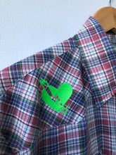 Load image into Gallery viewer, FM WESTERN - Vintage Youngbloods Westernwear Shirt w Neon Green embroidery
