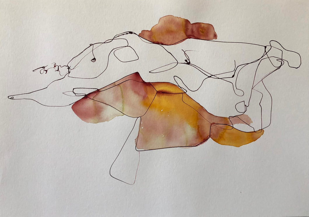 Reclining Red (2022) ink on paper